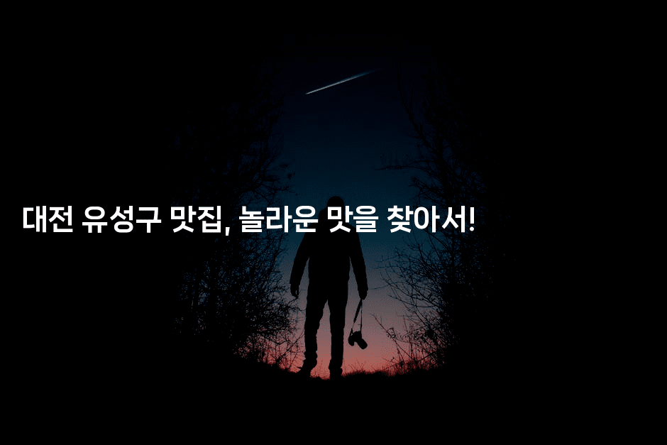 대전 유성구 맛집, 놀라운 맛을 찾아서!-레시피꾼