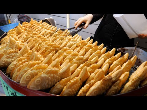 침샘 자극하는 길거리 음식 몰아보기, 붕어빵, 타코야끼, 닭꼬치, 계란빵, 떡볶이 | Korean Street Foods Collection | Korean Street food