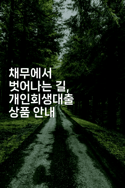 채무에서 벗어나는 길, 개인회생대출 상품 안내